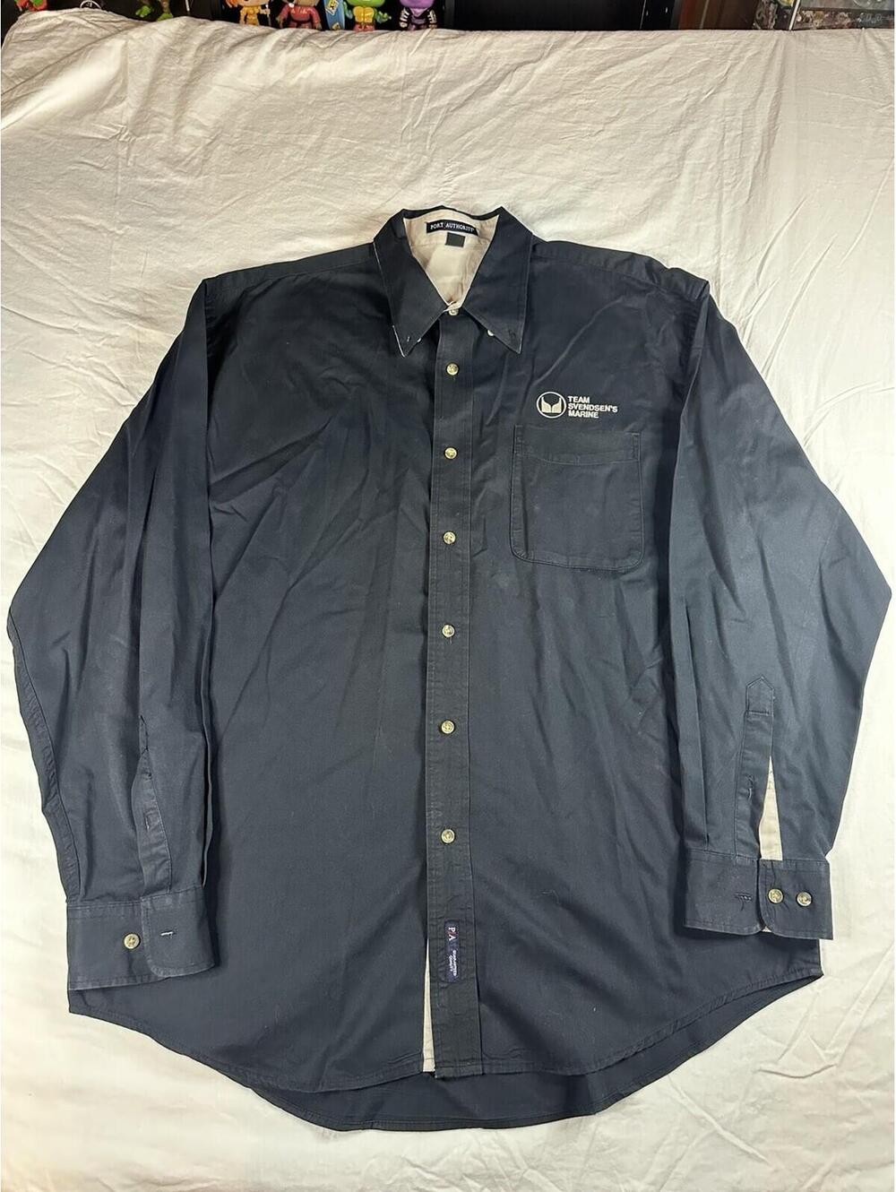 ⚓🌊 Vintage Port Authority Svendsen’s Marine Button Down Shirt XL 🌊⚓